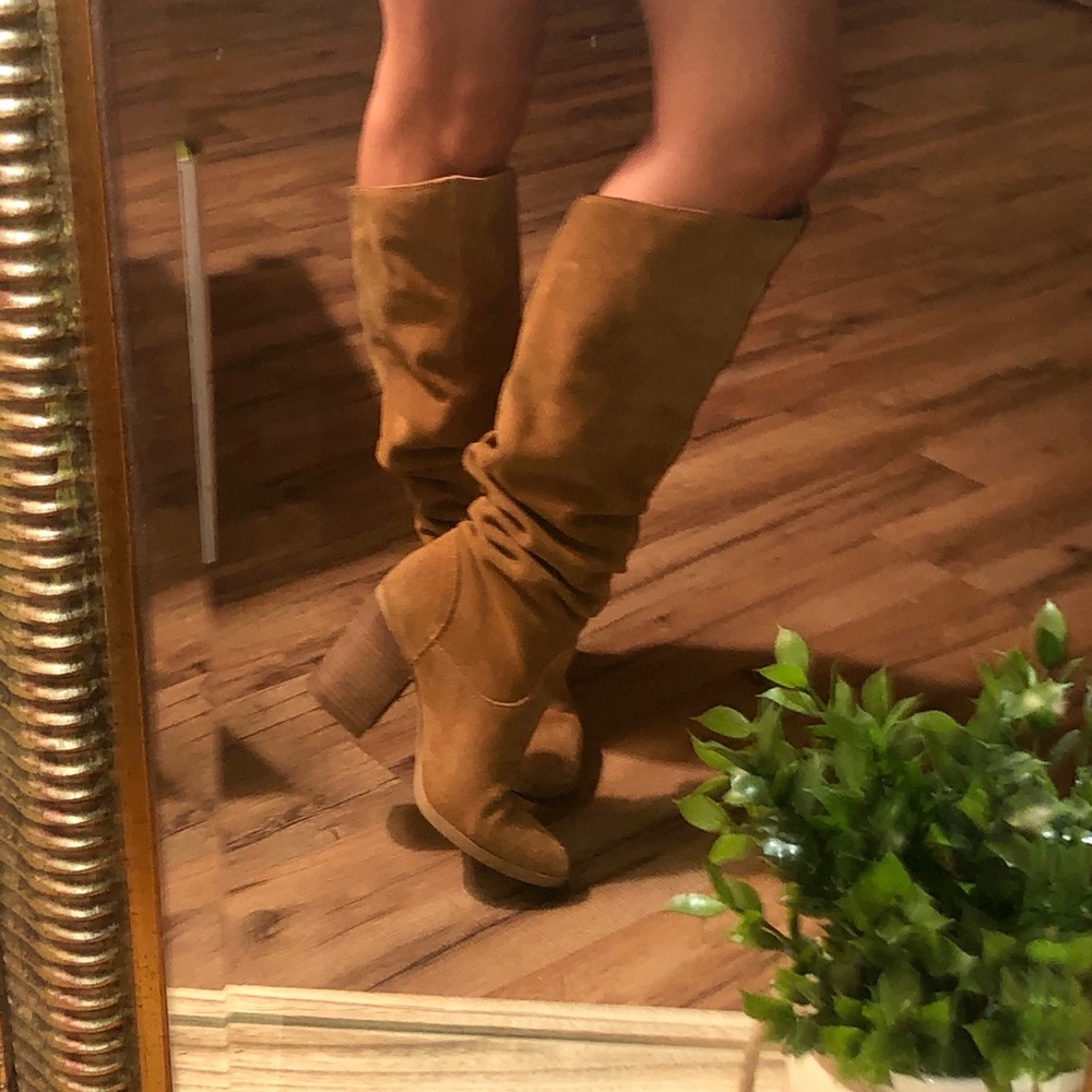 Aldo Tan Suede Slouch Boots